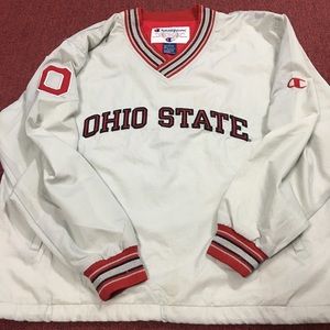 Champion White and Red Ohio State Windbreaker